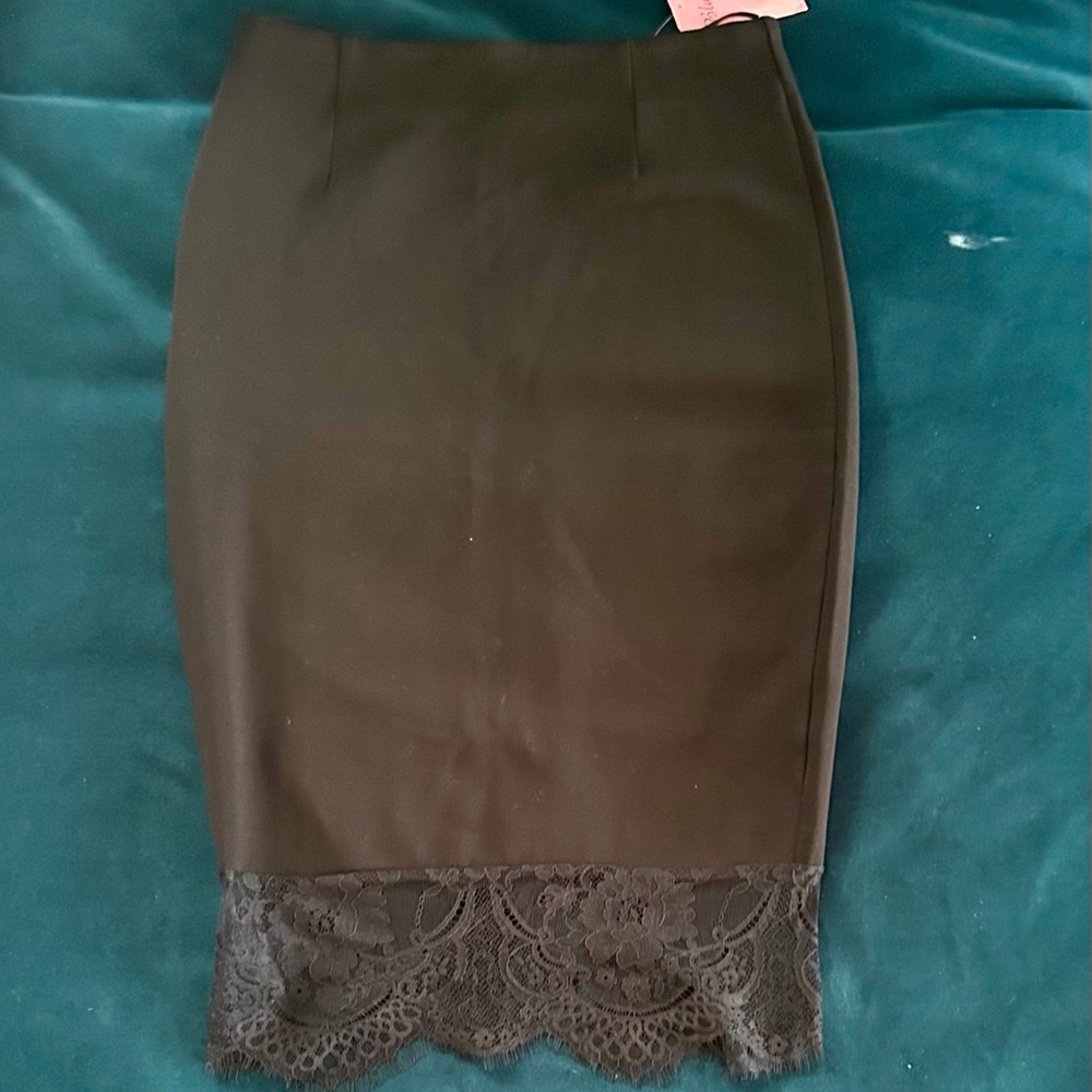 Black Embellished Pencil Skirt for Work